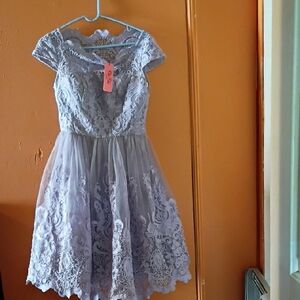 Lace A-Line Wedding Dress in Lavender